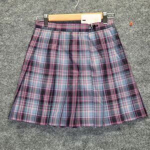 Baliphil Skirt Womens Large Pink Blue Plaid Pleated Zip Pockets School Uniform